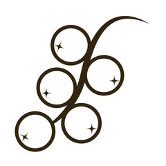 Sticker - grape on white background, line style icon