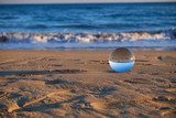 Fototapeta Mapy - Sfera di cristallo sulla spiaggia del salento puglia