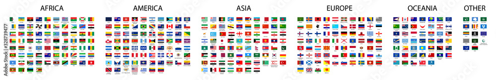 Flag of world. Vector icons. Set flags. - obrazy, fototapety, plakaty 