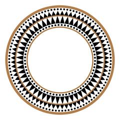 Ethnic african tribal round vector art frame