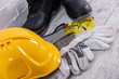A protective helmet is necessary on any construction site.