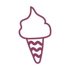 Canvas Print - ice cream on white background, line style icon