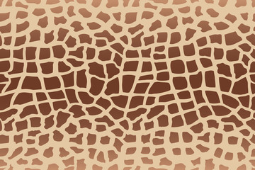 Wall Mural - Print Giraffe seamless pattern. Vector image. Crocodile. Skin. Wallpaper. Background. Textile. Fashion. Graphic. Snake brown beige