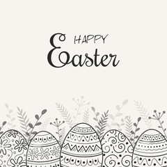 Wall Mural - Easter greeting card with decorative eggs. Vector