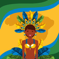 Poster - brazilian garota dancing carnival character