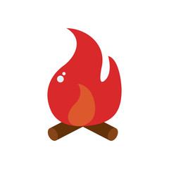 Poster - Isolated campfire flat style icon vector design