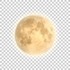 Wall Mural - Full moon isolated with background, vector