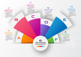 Infographic template,Business concept with 6 options,Vector illustration.