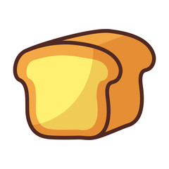 Sticker - bakery bread on white background