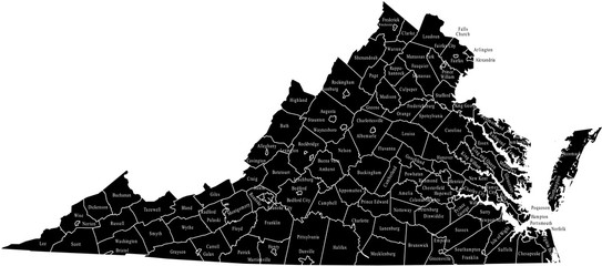 Wall Mural - map of Virginia