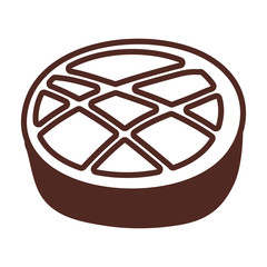 Sticker - delicious cake, line style icon