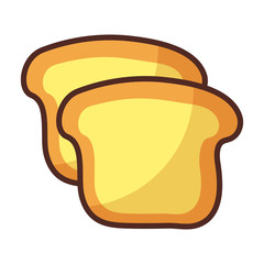 Sticker - bakery bread on white background