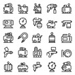 © ylivdesign - Air compressor icons set. Outline set of air compressor vector icons for web design isolated on white background