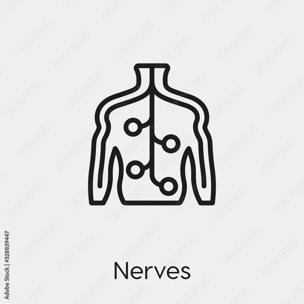 Vector de Stock nerve icon vector. Linear style sign for mobile concept ...