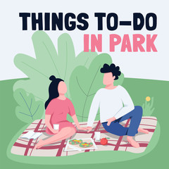 Wall Mural - summer weekend fun social media post mockup. things to do in park phrase. web banner design template