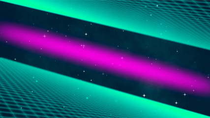Wall Mural - abstract 80s background with lines, grid and stars