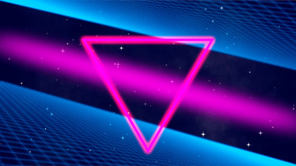 Wall Mural - abstract retro 1980s background with stars and grid