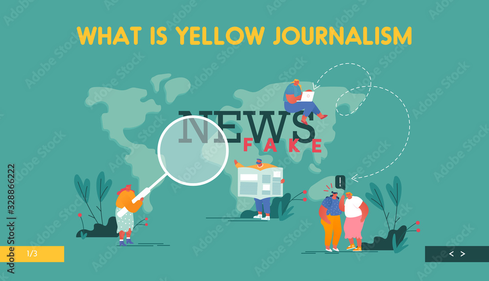 Fake News, Gossips Landing Page Template. Tiny People Characters ...