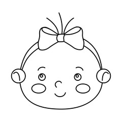 Poster - face of cute little baby girl isolated icon vector illustration design