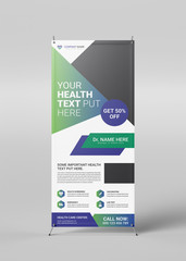 Wall Mural - ccreative and professional medical rollup banner template