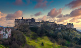 Edinburgh Castle daytime with blue sky and clouds