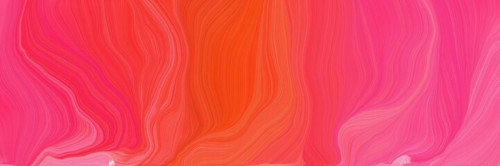 Poster - vibrant colored banner background with pastel red, tomato and orange red color. smooth swirl waves background illustration