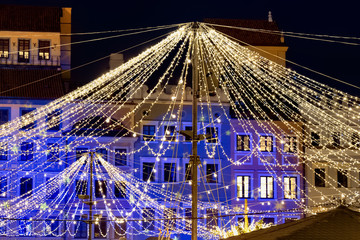 Wall Mural - Abstract Christmas Holiday Lights In Warsaw