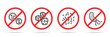 Set of no virus icons in four different versions in a flat design. Vector illustration