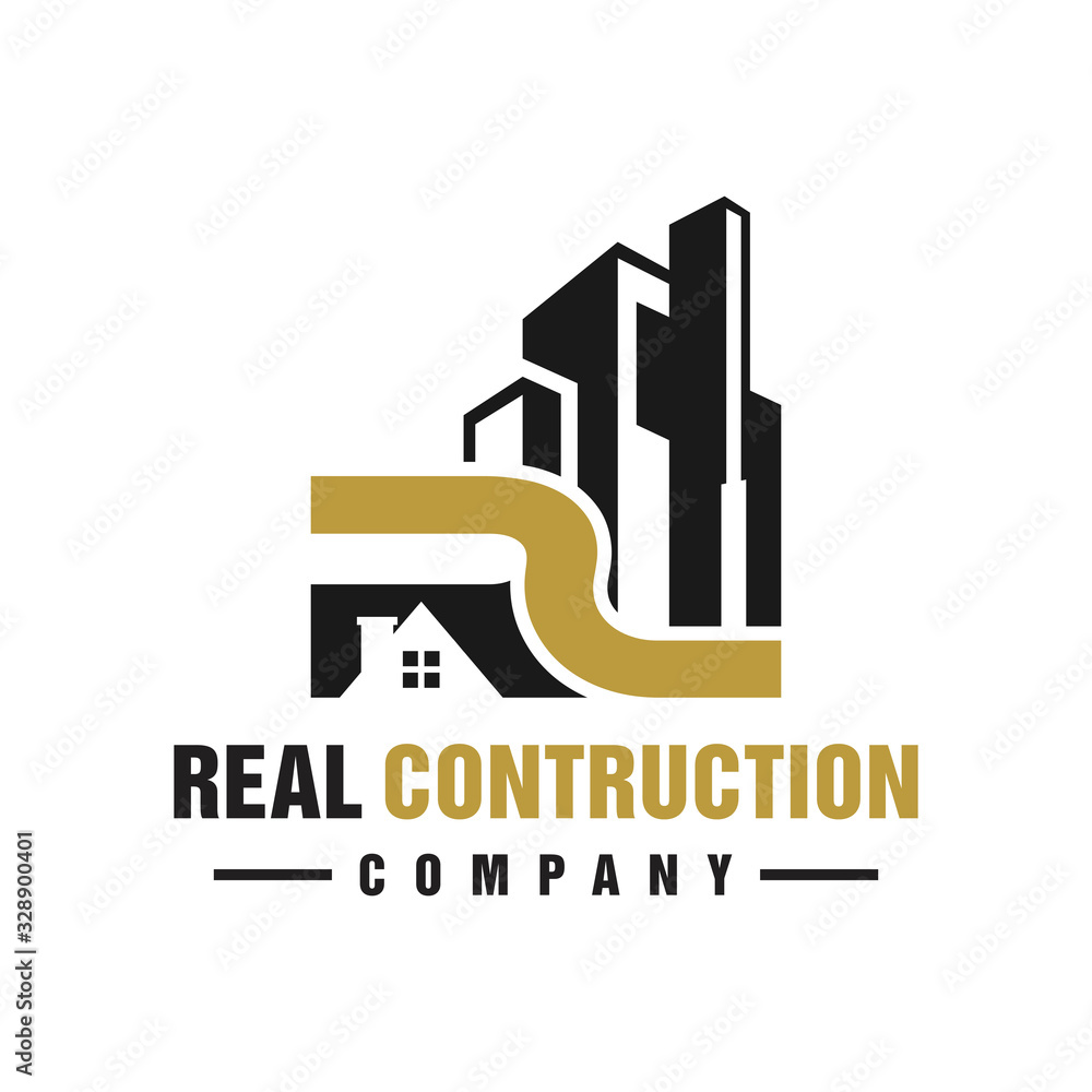 house logo building with letter R Stock Vector | Adobe Stock