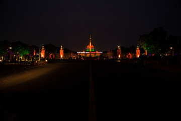 Wall Mural - The Rashtrapati Bhavan is the official residence of the President of India located at the Western end of Rajpath in New Delhi, India.