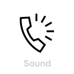 Wall Mural - Phone Call Sound outline icon vector. Support Call in modern style.