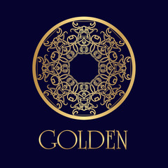 Poster - Abstract golden emblem with ornate mandala