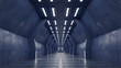 Sci-Fi Korridor oder Tunnel 3D-Rendering