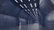 Sci-Fi Tunnel oder Gang 3D-Rendering