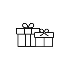 Wall Mural - Gift box icon in line style isolated on white. vector illustration
