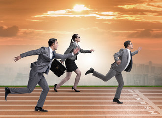 Wall Mural - Businesspeople running in competition concept