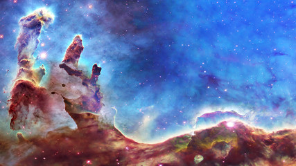 Wall Mural - pillars of creation and space dust in deep space. . elements of this image were furnished by nasa