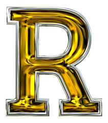 3D rendering. Uppercase Letter R.