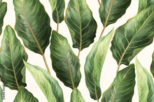 Papel de parede Palm leaves seamless pattern