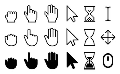 Set of flat cursor icons – stock vector