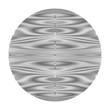 Art element. Monochrome glowing vector circle form with abstract linear wavy drawing with moire effect and ripple effect. Trendy and cool element for design websites, accessories, cover book, card.