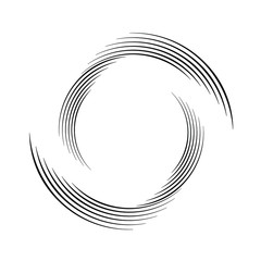 Wall Mural - Radial black speed lines in circle form. Geometric shape. Vector illustration. Trendy design elements for border frames, web pages, prints, template, tattoo, logo, background and textile pattern
