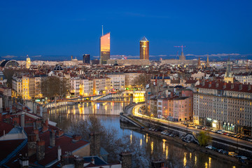 beautiful view of Lyon in France