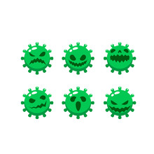A Green Germ Set. Cute Vector Illustration