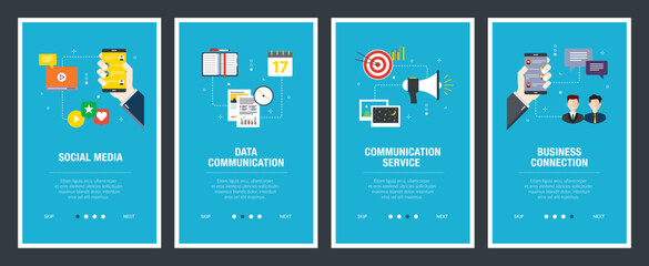 Wall Mural - Social media, communication and business connection.