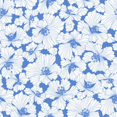  Seamless vector pattern of a beautiful flower,