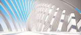 Fototapeta Do przedpokoju - Colorful abstract panoramic background: geometric white ring. ( Car backplate, 3D rendering computer digitally generated illustration.)