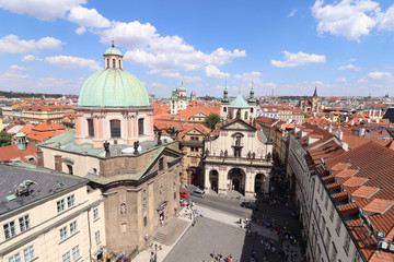 Czechia Prague city roof view