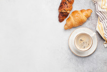 Breakfast With Coffee And Croissant