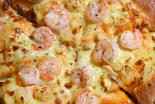 Italian Pizza Cheese With Pineapple And Shrimp Topping Sea Food